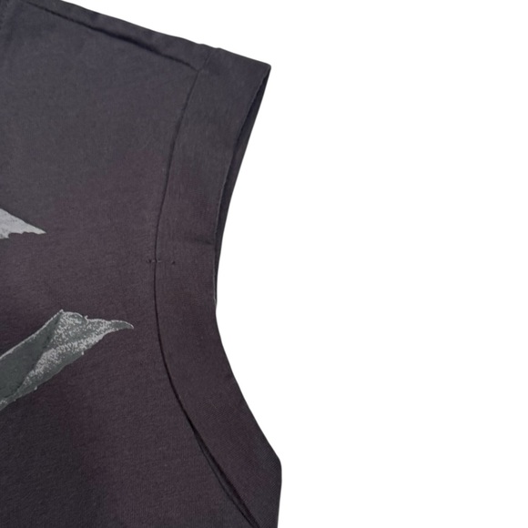 VINYL Icons Black Sleeveless Top with Pink Rose Floral Design NWT Small - Picture 7 of 8